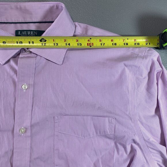 LRL RALPH LAUREN Button Shirt Classic Fit Stretch Long Sleeve Pocket Men 18 Pink - Picture 5 of 11